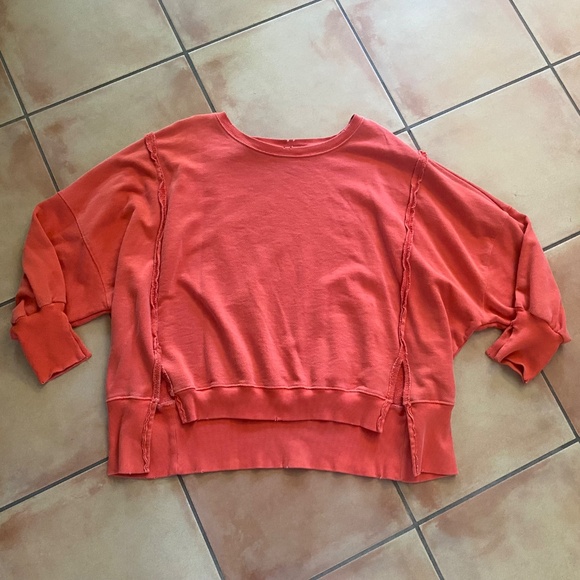 We The Free People Camden Sweatshirt Size S Red - Picture 4 of 6